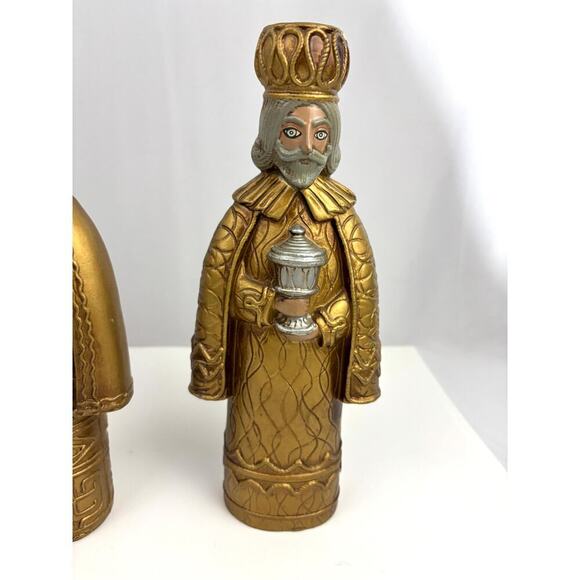 VTG Three 3 Wise Men Figurines Christmas Candle Holders Paper Mache MCM Japan - Picture 5 of 8